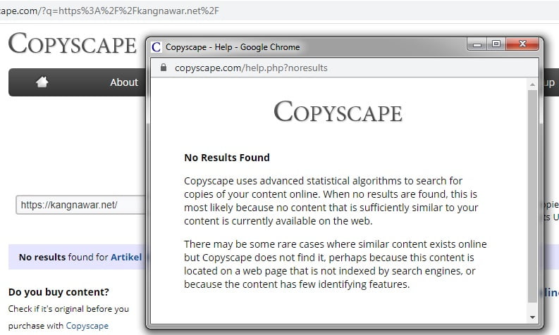 Cek Artikel Copy Paste, Gunakan Copyscape